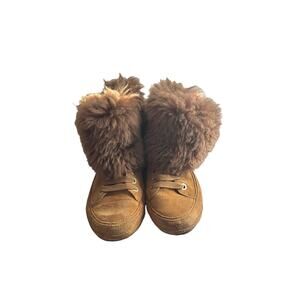 UGG Antoine FUR women’s 8 Chestnut Sneaker Boots Original Style# 1019110